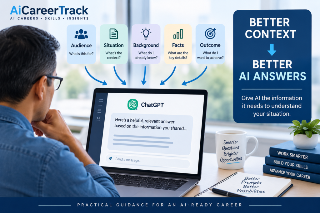 Give AI better context by providing audience, situation, background, facts and desired outcome for better AI answers